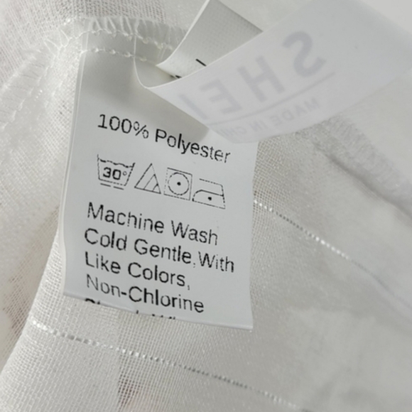 SHEIN Swiss Dot Long Sleeve White Top Size Small - Picture 8 of 8